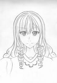 187x269 Anime Girl Hair Sketch Girly Pictures - Girl Hair Sketch