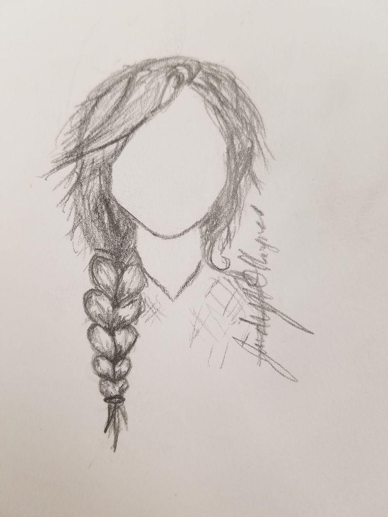 768x1024 Drawing A Braid On A Girl 12 Steps - Girl Hair Sketch