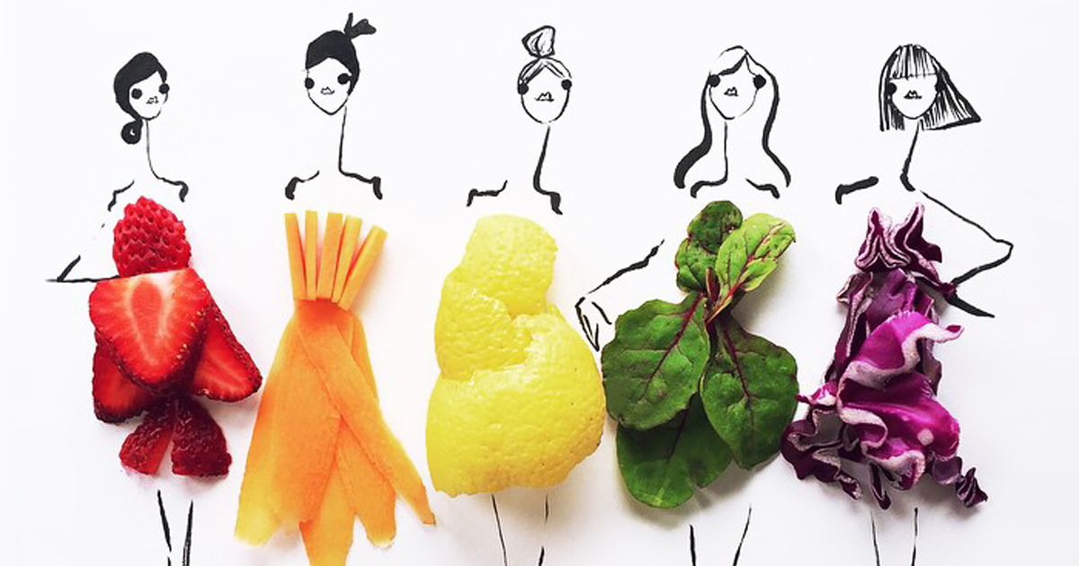 1200x630 Fashion Illustrator Completes Her Dress Sketches With Food Bored - Girl In Dress Sketch