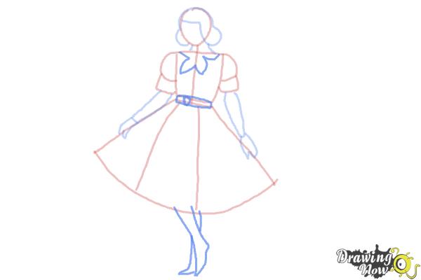 600x400 How To Draw A Girl In A Dress Easy - Girl In Dress Sketch