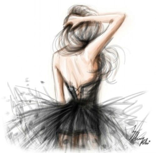 500x490 Illiustrator Shamek Bluwi Sketches And Esquisses - Girl In Dress Sketch