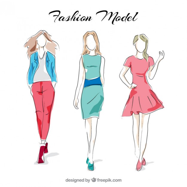626x626 Model Vectors, Photos And Psd Files Free Download - Girl Model Sketch
