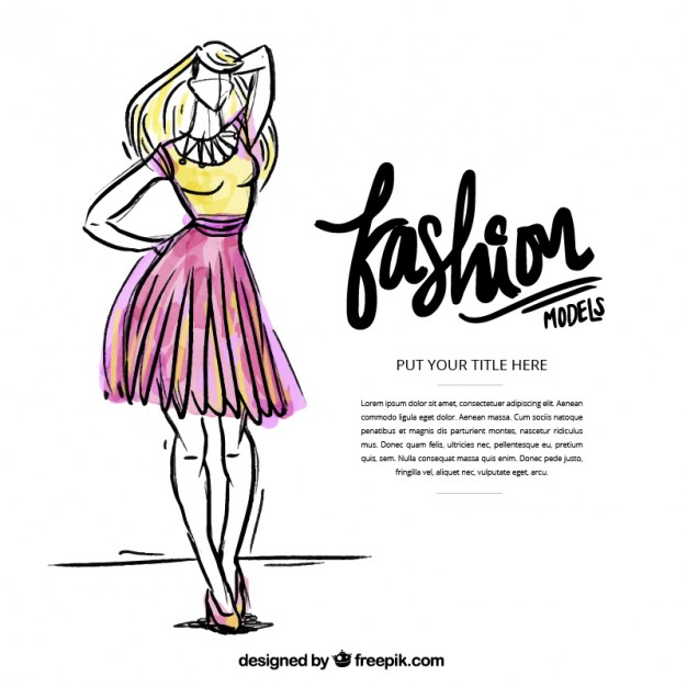 626x626 Model Girl Sketch Vector Free Download - Girl Model Sketch