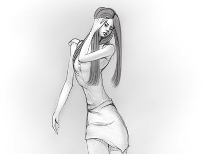 400x300 Sketch, Girl By Egor Kosten - Girl Model Sketch