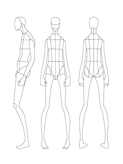 413x551 Template Fashion Girl Model Sketch Front And Back Shiftevents.co - Girl Model Sketch