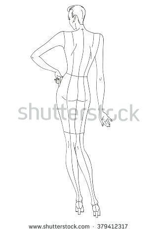 318x470 Template Fashion Girl Model Sketch Revolvedesign - Girl Model Sketch