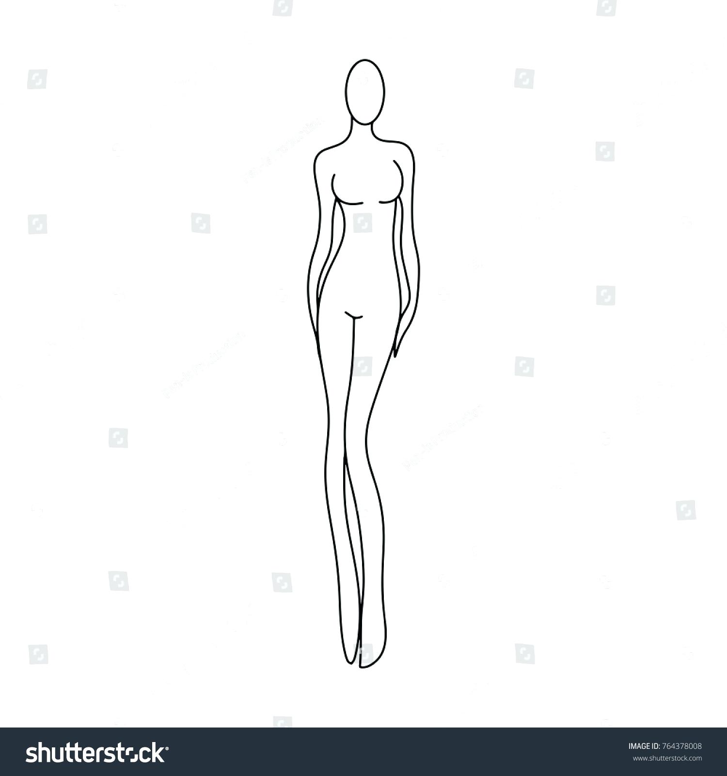 1500x1600 Template Clothes Design Template Women Figure Sketch Different - Girl Model Sketch