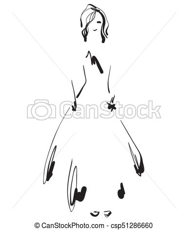 385x470 Beautiful Young Girl Model For Design. Fashion, Style, Beauty - Girl Model Sketch