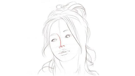 550x309 How To Draw The Face Of A Person 13 Steps (With Pictures) - Girl Nose Sketch