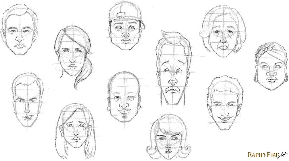 1009x564 Learn How To Draw A Face In 8 Easy Steps Beginners Rapidfireart - Girl Nose Sketch