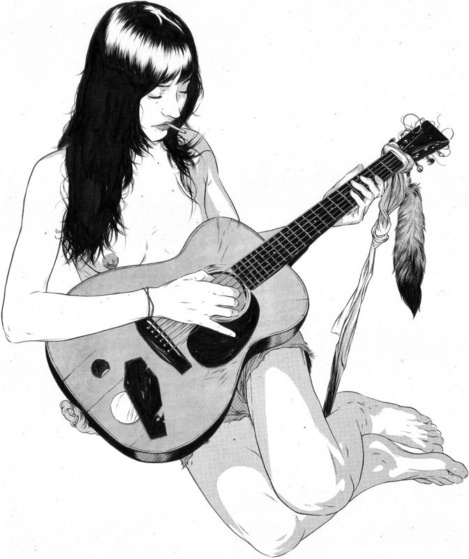 672x800 Gallery Drawings Of Girl With Guitar Tumblr, - Girl Playing Guitar Sketch