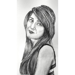 250x250 Handmade Girl Art Pencil Sketch Photo Portrait, Pencil Wala - Girl Portrait Sketch