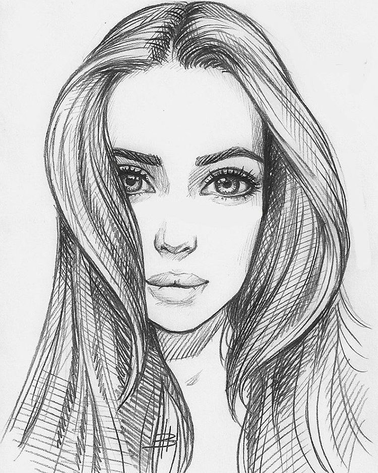 Girl Portrait Sketch At Paintingvalley Com Explore Collection Of