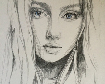 Girl Portrait Sketch at PaintingValley.com | Explore collection of Girl ...