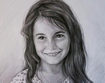 340x270 Pencil Portrait Etsy - Girl Portrait Sketch