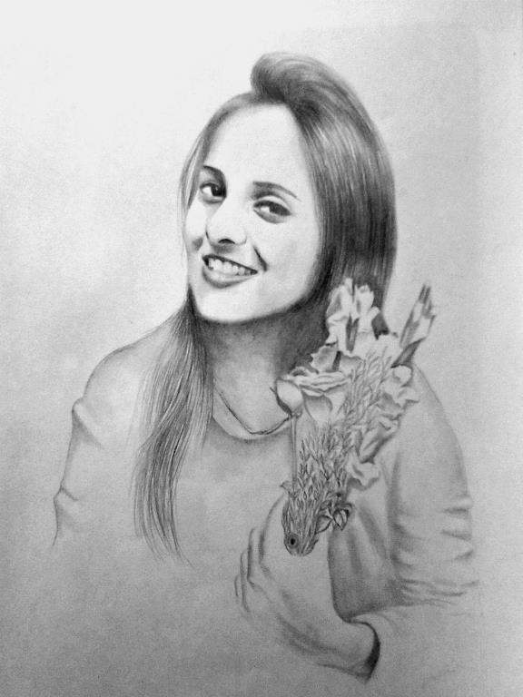 576x768 Portrait Sketch - Girl Portrait Sketch
