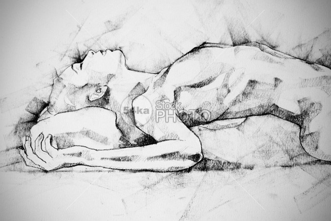 647x431 Woman Lateral Pose Close Up Abstract Drawing - Girl Poses Sketch