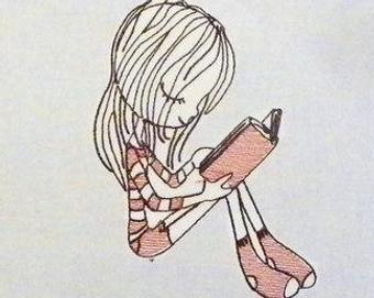 340x271 Girl Reading A Book Etsy - Girl Reading A Book Sketch