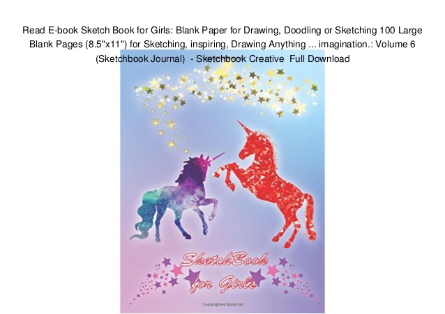 638x451 Read E Book Sketch Book For Girls Blank Paper For Drawing, Doodling - Girl Reading A Book Sketch
