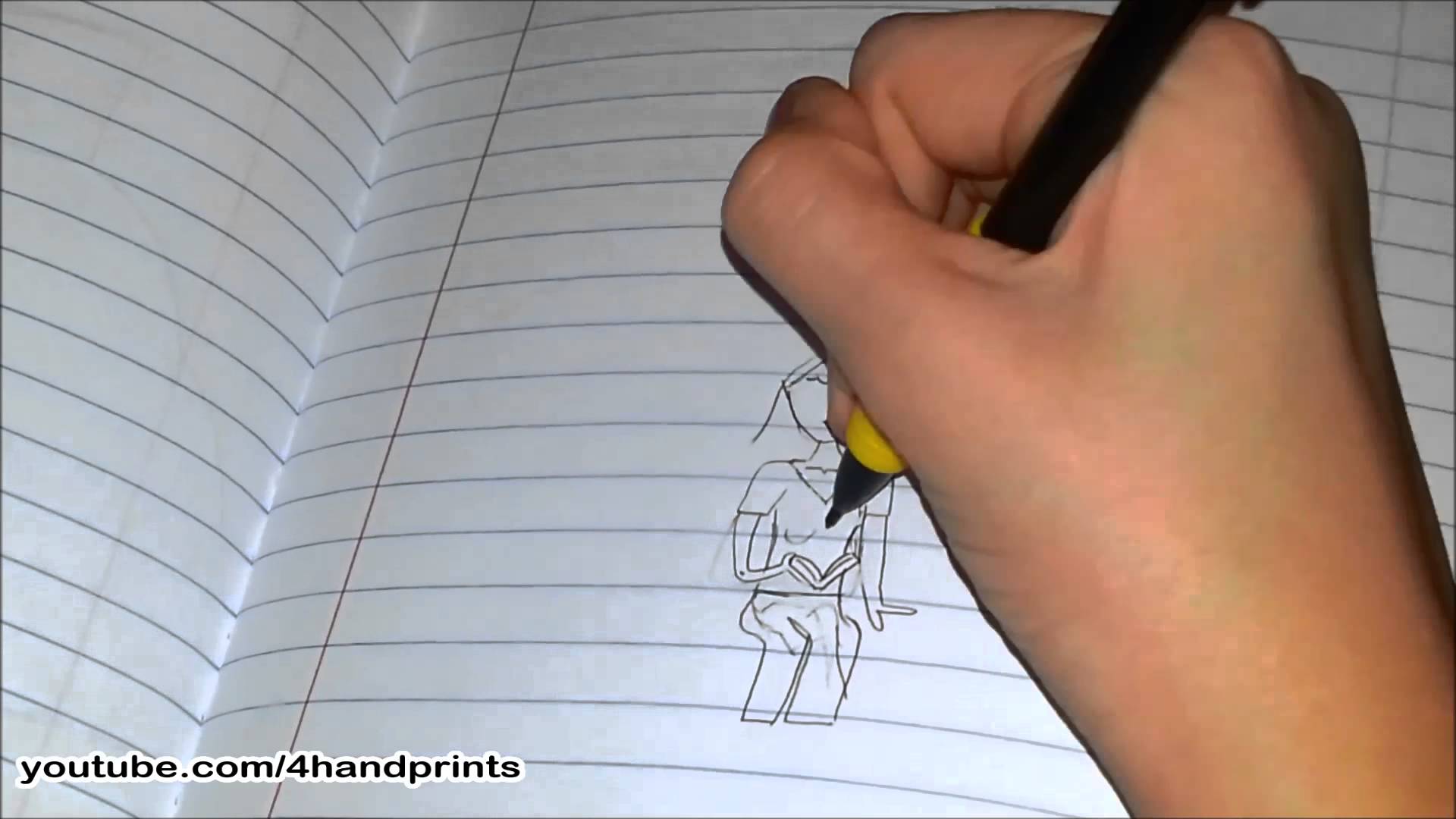 1920x1080 Speed Drawing How To Draw A Girl Reading A Book (By 10yr Old - Girl Reading Book Sketch