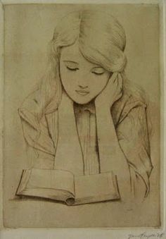 236x339 Girl Reading A Book Under A Tree - Girl Reading Book Sketch