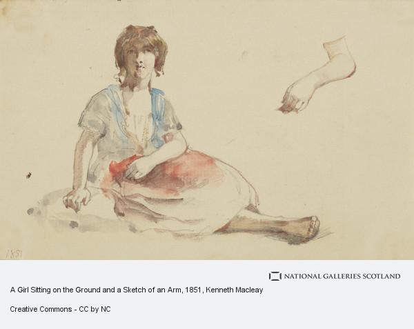 600x477 A Girl Sitting On The Ground And A Sketch Of An Arm National - Girl Sitting Sketch