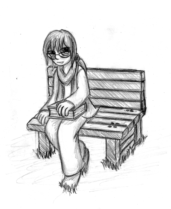 600x733 Sketch - Girl Sitting Sketch