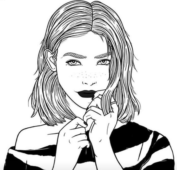 610x586 Girl, Sketch - Girl Sketch Art