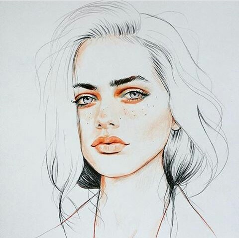 480x477 Girl Drawing, Pencil, Sketch, Colorful, Realistic Art Images - Girl Sketch Face