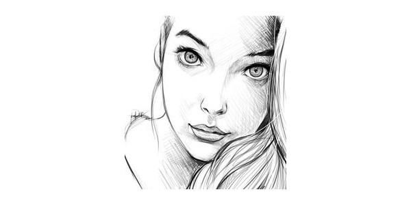 600x300 Face Sketches - Girl Sketch Face