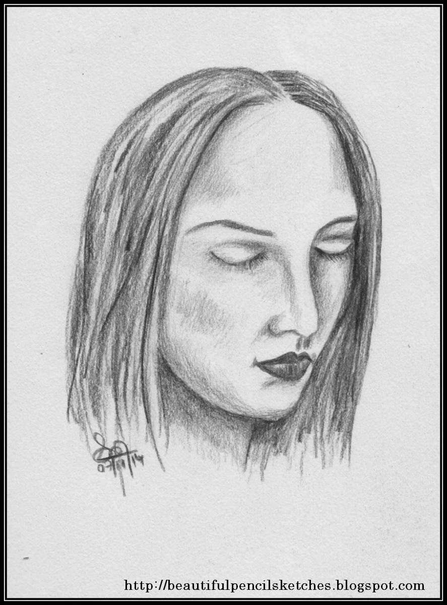 887x1200 Pencil Simple Girl Sketch Picturesque Sketches - Girl Sketch Face