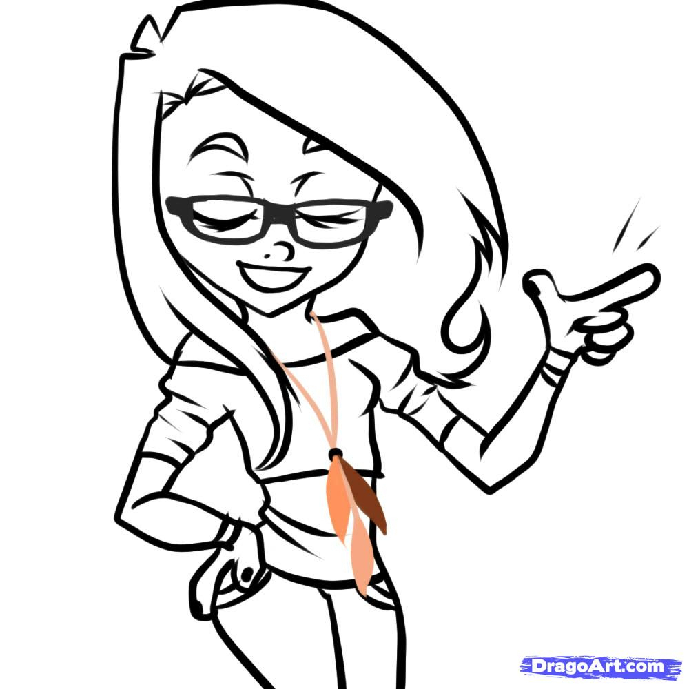 1000x1000 Girl Cartoon Sketch Girl Cartoon Drawing Girl Cartoons To Draw For - Girl Sketch For Kids