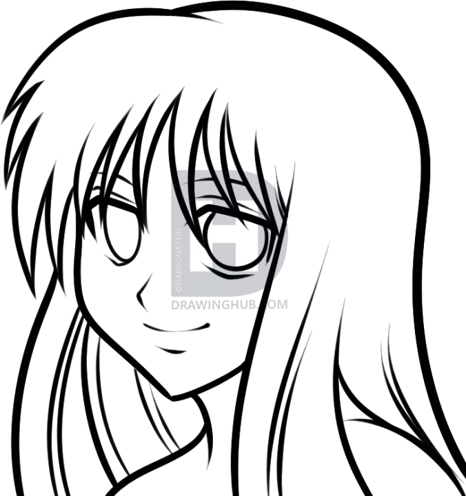 676x720 How To Draw An Anime Girl For Kids, Step By Step, Drawing Guide - Girl Sketch For Kids