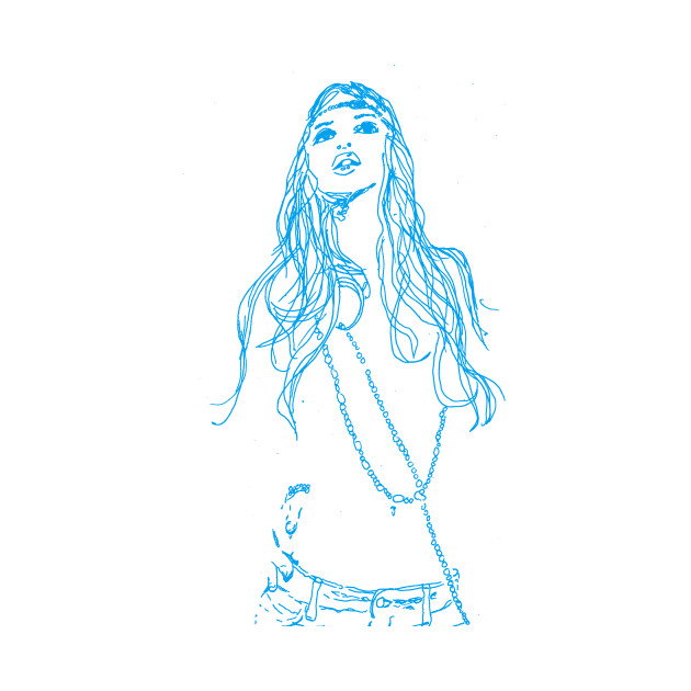 630x630 Party Girl Pen Sketch - Girl Sketch For Kids