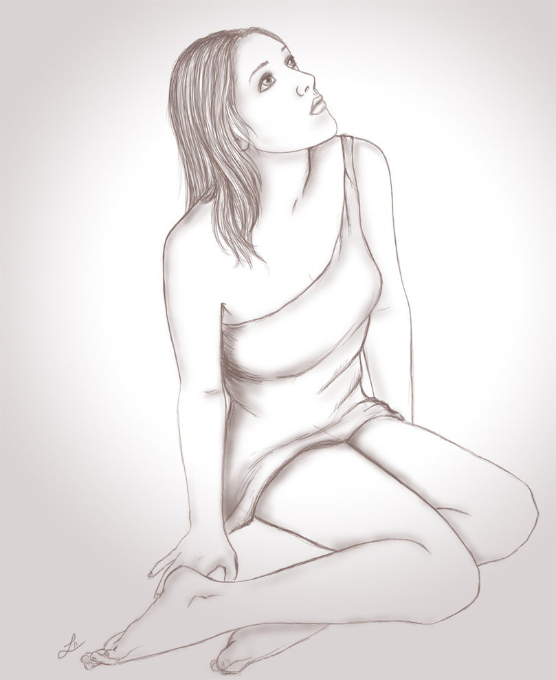 809x988 Body Girl Sketch By Lauramss - Girl Sketch Full Body