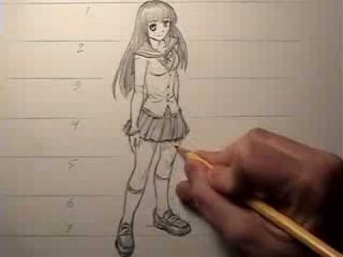 480x360 How To Draw A Female Body, Manga Style Proportions - Girl Sketch Full Body