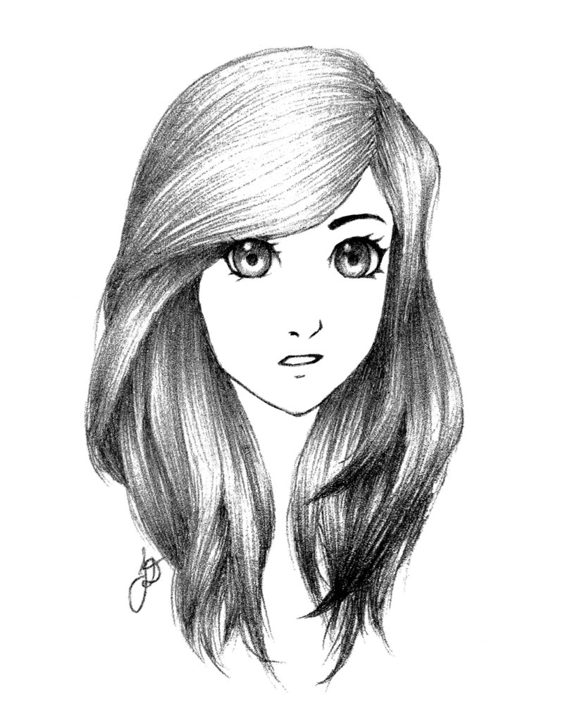 Girl Sketch Images at PaintingValley.com | Explore collection of Girl ...