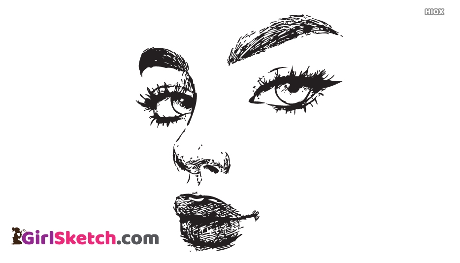 934x534 Girl Face Sketch Drawing - Girl Sketch Photo
