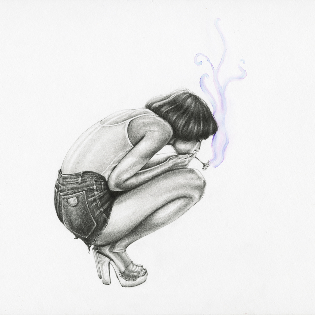 1024x1024 Marc Jacobs Daisy Chain - Girl Smoking Sketch