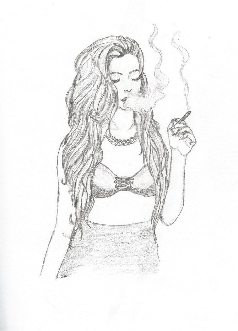 Girl Smoking Sketch At Explore Collection Of Girl Smoking Sketch