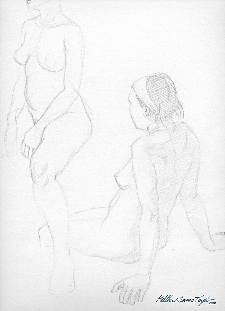 725x1000 Graphite Pencil Life Drawing Tricks By Matthew James Taylor - Girl Standing Sketch