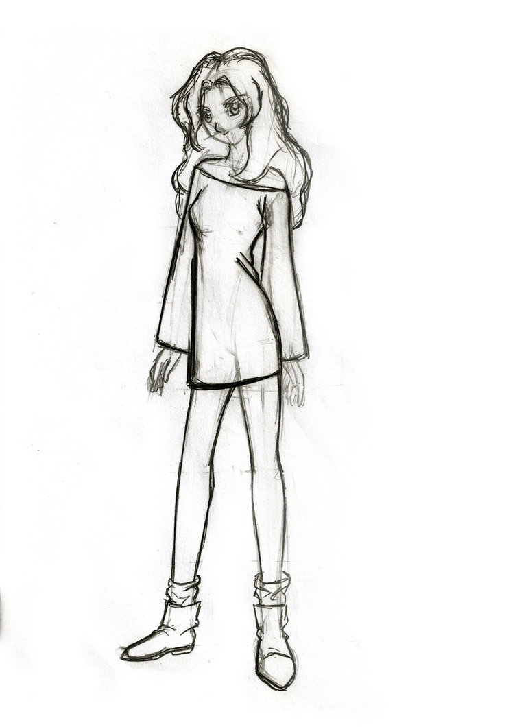 Girl Standing Sketch at Explore collection of Girl