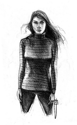 309x500 Girl Standing I Began This Drawing A Sketch But When I - Girl Standing Sketch