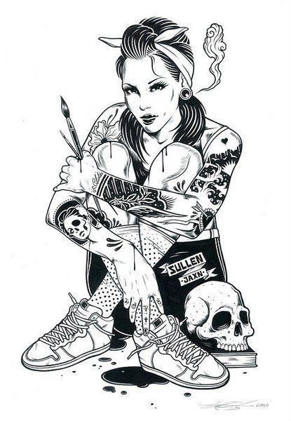 415x600 Tattoo Sketchesgtgt Tattoo Sketches, Emily Rose And - Girl Tattoo Sketches