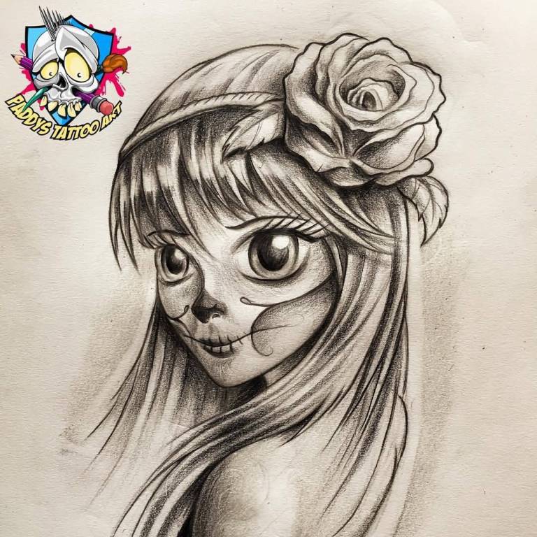 768x768 60 Famous Catrina Tattoos Designs And Sketches - Girl Tattoo Sketches