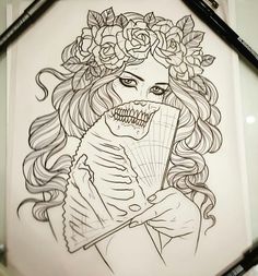236x253 Death Girl Tattoo Design Tattoo Ideas Tattoos - Girl Tattoo Sketches