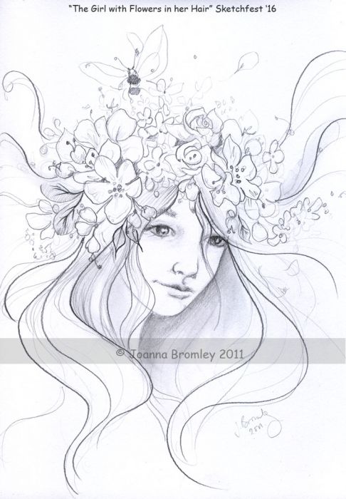 486x700 Sketch Fest! - Girl With Flower Sketch