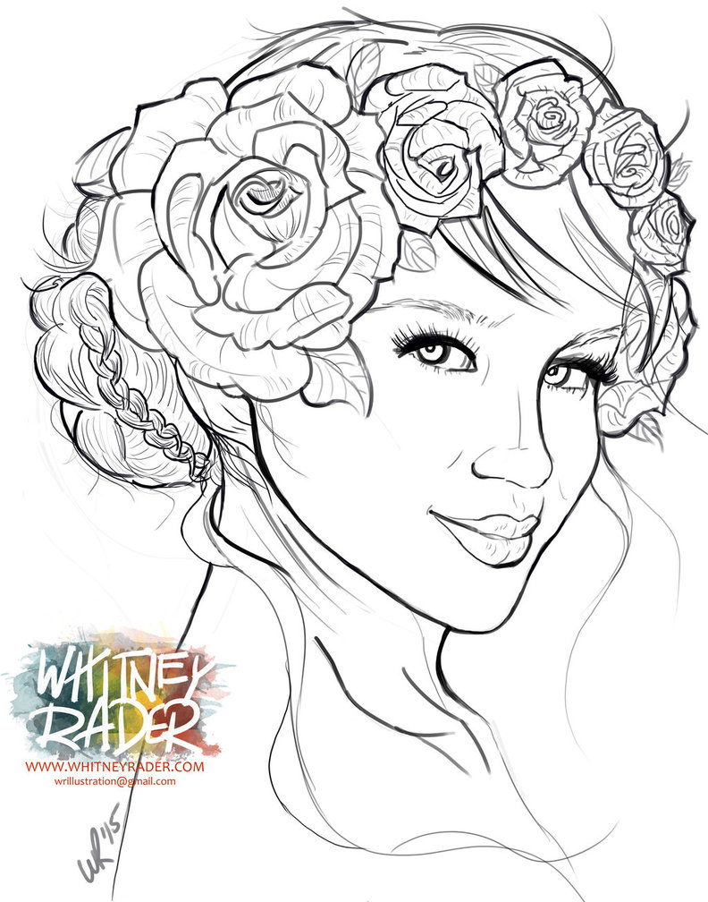 792x1008 Flower Girl - Girl With Flower Sketch