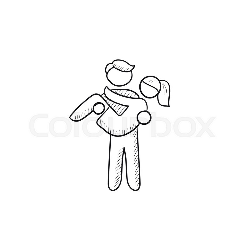 800x800 Man Carrying His Girlfriend Vector Sketch Icon Isolated On - Girlfriend Sketch