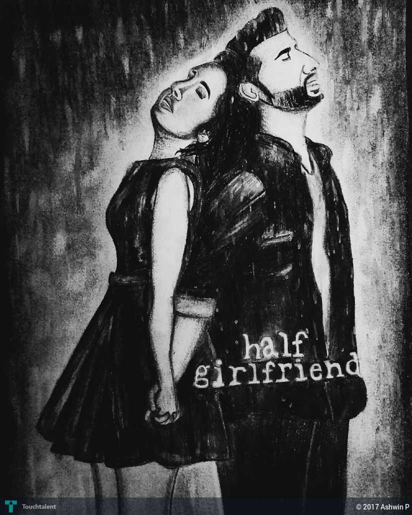 825x1031 Sketch Of Half Girlfriend Poster Touchtalent - Girlfriend Sketch